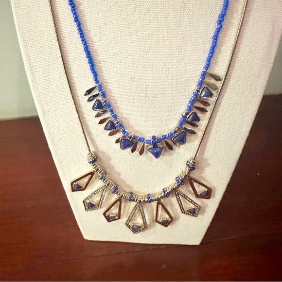 Kent & King Double Strand Chain Bead beaded Statement Necklace NWT - Picture 2 of 13